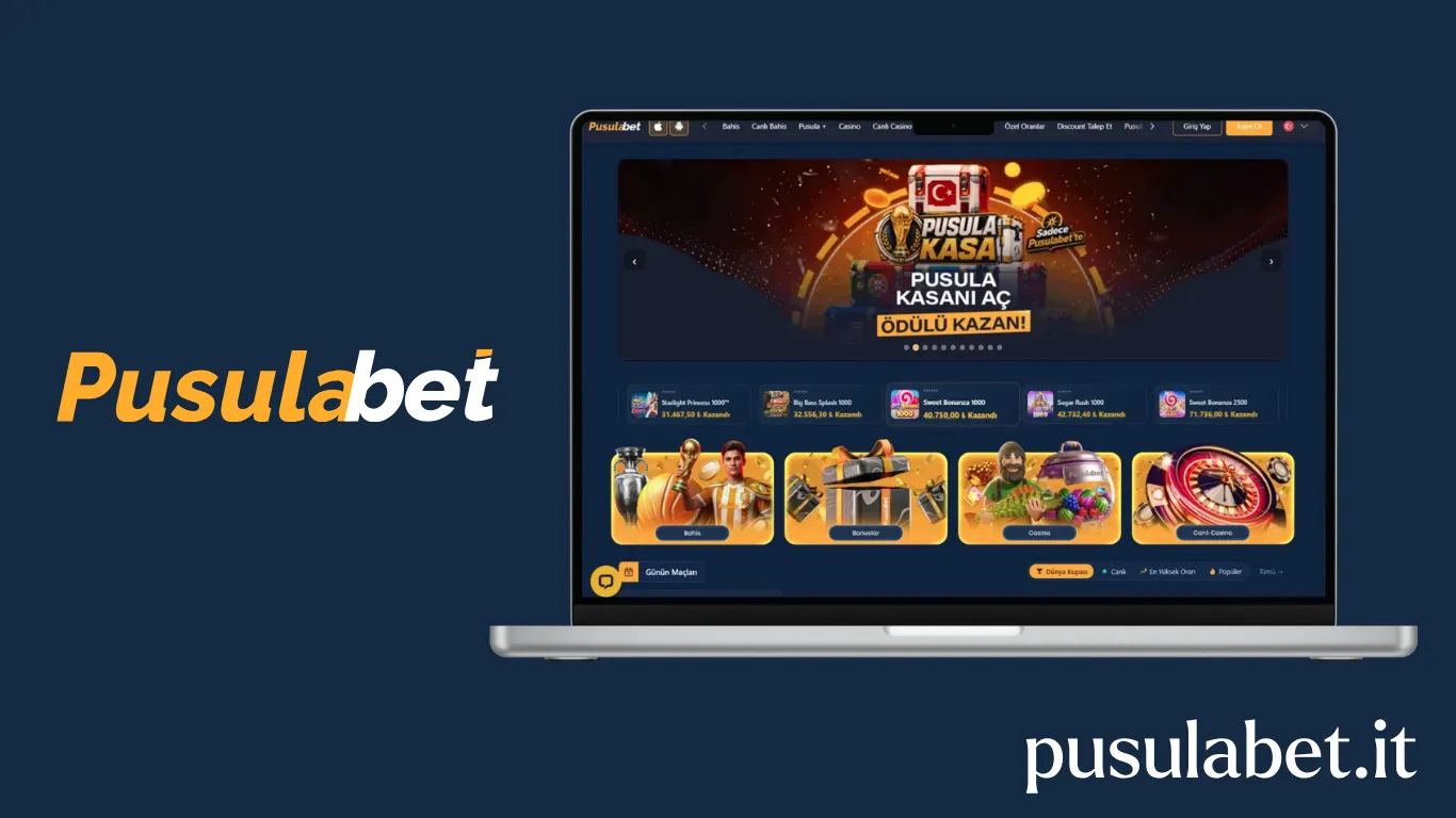 Pusulabet Türkiye casino ve bahis platformu ana sayfa görünümü